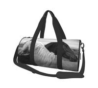 Caballo Blanco y Caballo Negro Impreso, Bolsa de Viaje de Gran Capacidad, Bolso Redondo, Bolsa de Viaje Deportiva, Bolsa de Mano, Bolsa de Fitness