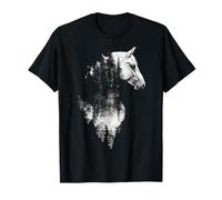 Caballo Bosque Impresión Arte Animal Amante Retrato Gráfico Camiseta