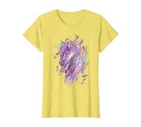 Caballo Camiseta Niñas Mujer Regalo Ecuestre Caballos Camiseta, Mujer, Limón, XS