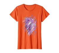 Caballo Camiseta Niñas Mujer Regalo Ecuestre Caballos Camiseta, Mujer, Naranja, XL