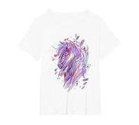 Caballo Camiseta Niñas Mujer Regalo Ecuestre Caballos Camiseta, Mujer Tallas Grandes, Blanco, 4XL Grande