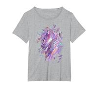 Caballo Camiseta Niñas Mujer Regalo Ecuestre Caballos Camiseta, Mujer Tallas Grandes, Gris Jaspeado, 4XL Grande
