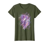 Caballo Camiseta Niñas Mujer Regalo Ecuestre Caballos Camiseta, Mujer, Verde Oliva, 3XL