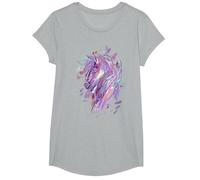 Caballo Camiseta Niñas Mujer Regalo Ecuestre Caballos Camiseta, Niñas, Gris Jaspeado, M