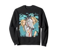 Caballo Chica Ecuestre Caballo Riendas Equinas Sillín Sudadera, Unisex para Adultos, Negro, XXL