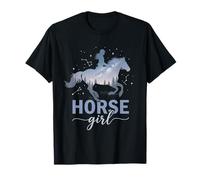 Caballo Chica Galaxia Espacio Estética Ecuestre Equitación Natur Camiseta