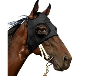 Caballo Ciego - Poliéster PU 60 x 35 cm | Intermitente de caballo | Cubierta para los ojos | Cubierta para los ojos de caballo | Malla transpirable y resistente a la arena para el entrenamiento de