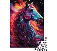 Caballo Colorido Arte Fantasía Puzzle de 1000 Piezas Papel para Adultos Estilo Creativo Relajación Interacción Familiar Decoración Regalo 52x38cm/1000pcs
