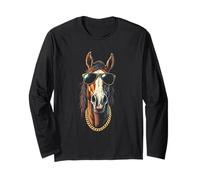 Caballo Con Gafas De Sol, Cool Funny Rebel Boss Hip Manga Larga