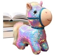 Caballo Con Lentejuelas - Muñeca Coleccionable De Peluche De 17,5 Cm, Peluche Del Año Del Caballo, Juguete V́an Soft PP, Diseño Colorido Con Lentejuelas | Para Niños del Año Nuevo Chino