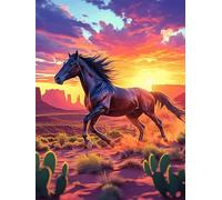 Caballo Corriendo al Atardecer Puzzle 500 Piezas Cartón con Papel Toda La Familia Mascota de Vida Silvestre Tiempo Libre En Casa Más Vendido Regalo Original 500 PCS