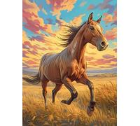 Caballo Corriendo al Atardecer Rompecabezas 1000 Piezas Cartón Grueso para Coleccionistas Mascota de Vida Silvestre Eventos Team Building Ocio En Casa Regalo Fin De Año Mejor Valorado 1000 PCS