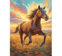 Caballo Corriendo al Atardecer Rompecabezas 500 Piezas Cartón para Expertos Mascota de Vida Silvestre Mejora Atención Diversión Grupal Decoración Artística Regalo Navideño Original 500 PCS
