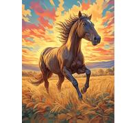 Caballo Corriendo al Atardecer Rompecabezas 500 Piezas Cartón para Mayores Mascota de Vida Silvestre Terapia Ocupacional Regalo Corporativo Garantía Satisfacción Regalo Reyes Magos 500 PCS