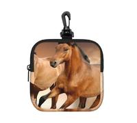 Caballo Corriendo, Animal Salvaje,Bolsa de Almacenamiento Cuadrada con Cremallera, Monedero de Neopreno, Carteras pequeñas, Monedero pequeño, Monedero