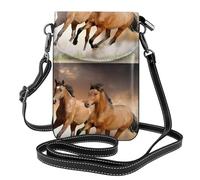 Caballo corriendo, animal salvaje,Bolsos para celular para mujer, bolsos pequeños cruzados - Cartera para celular de cuero sintético con ranuras para tarjetas de crédito