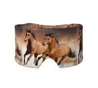 Caballo corriendo animal salvaje,Máscara para ojos con bloqueo de luz y protección ocular completa para dormir, orejeras y ojos.