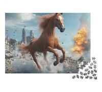 Caballo Corriendo Puzzle de 1000 Piezas Papel para Adultos Ruinas Urbanas Juego de Puzzle 1000 Piezas Relajación Hogar 38x26cm/1000pcs
