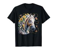 Caballo CowGirl Girasol Equitación Ecuestre Camiseta
