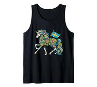 Caballo Dala Sueco Arte Popular Bandera de Suecia Dalahelmsoljd Caballo Camiseta sin Mangas