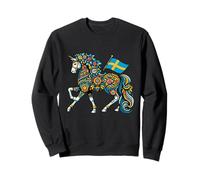 Caballo Dala Sueco Arte Popular Bandera de Suecia Dalahelmsoljd Caballo Sudadera