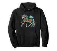 Caballo Dala Sueco Arte Popular Bandera de Suecia Dalahelmsoljd Caballo Sudadera con Capucha