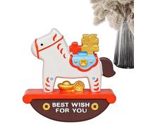 Caballo de Año Nuevo Chino - 2026 Dibujos Animados Columpio Columpio, Decoración de Mesa de Escritorio, Ornamento Festivo Mascota, Colorido Accesorio de Vacaciones | Escritorio Divertido Con Base