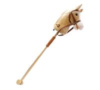 Caballo de - Caballo de peluche para niños pequeños con ruedas de madera - Juguetes de sonido para niños y niñas juego de rol interior al aire libre vaquera guardería Navidad cumpleaños