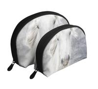 Caballo de Camarga, Bolsa de Maquillaje de Concha, Monedero pequeño para Mujer, Bolsa de artículos de tocador, Bolsa de cosméticos, 2 Piezas