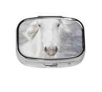 Caballo de Camarga, Pastillero cuadrado para bolsillo o monedero, pequeño contenedor de pastillas, organizador de pastillas de viaje