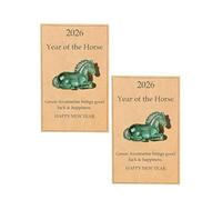 Caballo de Cristal de la Suerte - Símbolo de Fuerza y Nuevos Comienzos, Figura de Cristal de la Suerte del Año del Caballo 2026, Figura de Caballo de Cristal Transparente con Tarjeta (2Pcs 01#)