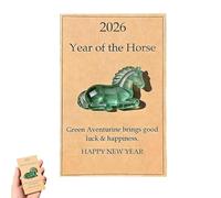 Caballo de cristal de la suerte: un símbolo de fuerza y nuevos comienzos, 2026 elegante decoración de caballo de cristal con tarjeta, un abrazo de bolsillo para caballos, regalo significativo (1pc)