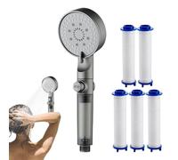 Caballo de ducha desmontable filtrado: 5 modos de pulverización, pulverizador de alta presión, boquilla de agua ajustable con manguera, fácil instalación resistente a fugas | Baño RV en casa