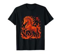 Caballo de Fuego con Llamas Caballo Salvaje horóscopo Chino Camiseta