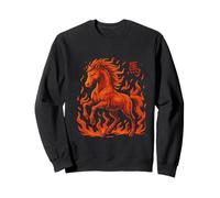 Caballo de Fuego con Llamas Caballo Salvaje horóscopo Chino Sudadera