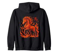 Caballo de Fuego con Llamas Caballo Salvaje horóscopo Chino Sudadera con Capucha