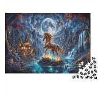 Caballo de Fuego Rompecabezas Premium De 1000 Piezas Cartón Grueso Cielo Lunar Estrellado Antistrés, Entretenimiento Familiar, Regalo Ideal para Amantes De Puzzles 52x38cm/1000pcs