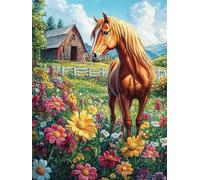 Caballo de Granja Rompecabezas 300 Piezas Cartón Grueso para Parejas Animales y Plantas fantásticos Desarrollo Habilidades Pieza Decorativa Casa Pack Completo Regalo Cumpleaños 300 PCS
