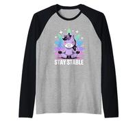 Caballo de meditación Que se Mantiene Estable Lindo Arte Zen Camiseta Manga Raglan