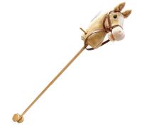 Caballo de palo con efectos de sonido realistas Felpa 39 Alto Caballo de pasatiempo de Halloween con ruedas y poste de madera Mango antideslizante Juguete para montar para niños (marrón) Stick H