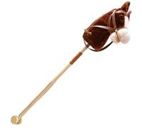 Caballo de palo con efectos de sonido realistas Peluche de 39" de alto Caballo de juguete para Halloween con ruedas y palo de madera Mango antideslizante Juguete para montar a caballo para niños Regal
