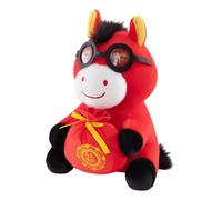 Caballo de peluche - Juguete de mascota de 14 pulgadas | Muñeco animal de terciopelo - Cojín festivo de felpa de algodón suave para el Festival de Primavera, crea un ambiente cultural cálido cuando se