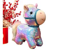 Caballo de Peluche,Peluche Coleccionable Abrazable de 15 cm con Lentejuelas para Decoración | 2026 Año del Caballo Juguete de | para Niños y Niñas Hogar Dormitorio Guardería Año Nuevo Chino
