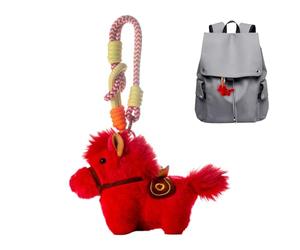 Caballo de peluche suave, adorable figura de colección con colgante - con cordón y llavero de peluche,para adultos y niños, cumpleaños, Navidad, Año Nuevo del 2026, fiestas, mochila y bolso