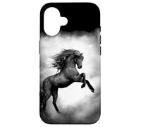 Caballo de Semental Salvaje Negro criando con Melena Que Fluye Carcasa para iPhone 16
