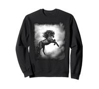 Caballo de Semental Salvaje Negro criando con Melena Que Fluye Sudadera