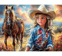 Caballo de Vaquero Rompecabezas 1000 Piezas Cartón Grueso para Coleccionistas Criaturas cósmicas mágicas Noches De Cita Mejora Concentración Ocio En Casa Regalo Reyes Magos 1000 PCS/75x50cm