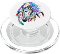 Caballo de Viento Arte Tribal Indio Amantes del Caballo Nativo PopSockets PopGrip para MagSafe