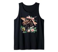 Caballo Derby elegante con Julepe de menta y rosas Camiseta sin Mangas