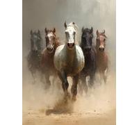 Caballo Diamond Painting, Animal 5D Diamond Painting Adultos, DIY Kit Manualidades Adultos, DIY Punto de Cruz Cuadro Diamante, Primavera Regalo, Pintura de Diamante Kits, Home Deco, 40x50cm M-3421